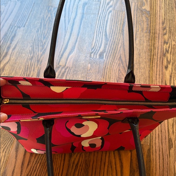 Kate Spade floral pebbled leather tote purse - Picture 8 of 13